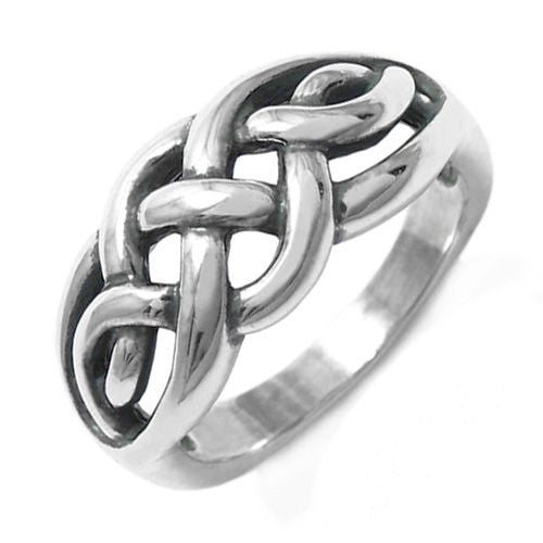 Multiple Intersecting Infinity Symbols Ring. Wholesale Sterling Silver Rings. Main photo.