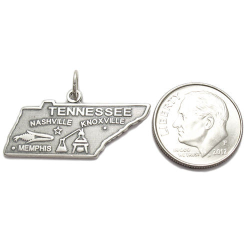 Tennessee State Charm in Sterling Silver