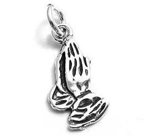 Hands in Prayer Charm in Sterling Silver