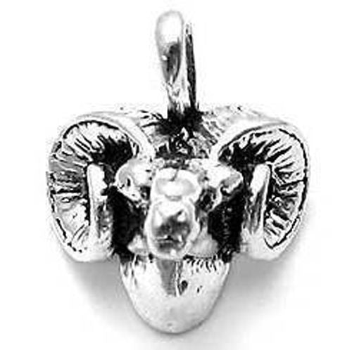 Ram's Head Charm in Sterling Silver.