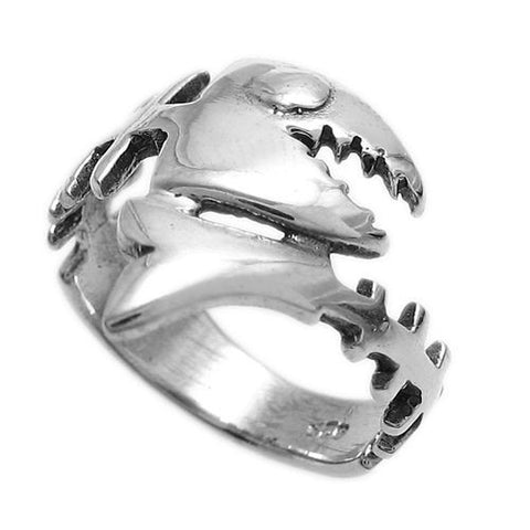 Awesomely cool and fantastic FISHBONE ring. Wholesale Sterling Silver Rings. Main photo.