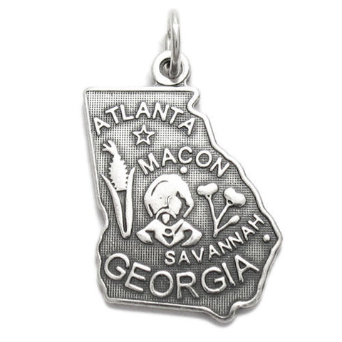 Georgia State Charm in Sterling Silver