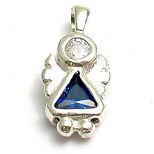 Colorful birthstone charms in the shape of an adorable angel. Wholesale Sterling Silver Charms. September.