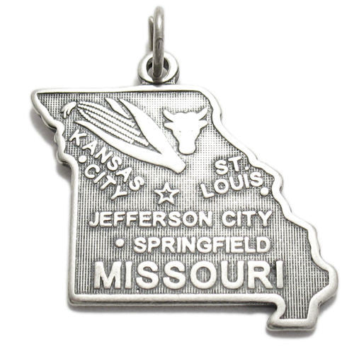 Missouri State Charm in Sterling Silver