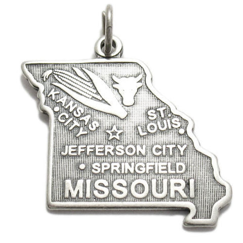Missouri State Charm in Sterling Silver