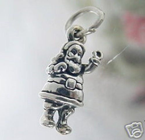 Santa Claus Charm in 3D. Sterling Silver