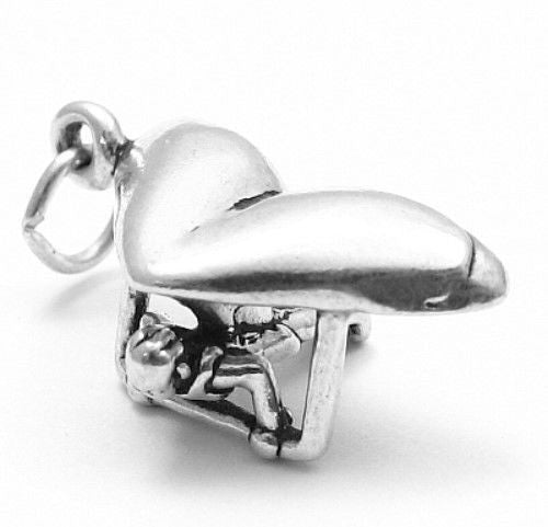 Hang Glider Charm. Sterling Silver