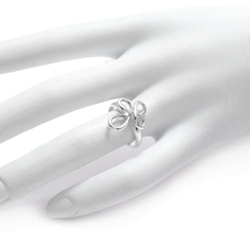 Ravishing Crossed Double Infinity Ring. Wholesale Sterling Silver Rings. On hand.