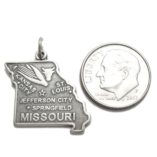 Missouri State Charm in Sterling Silver