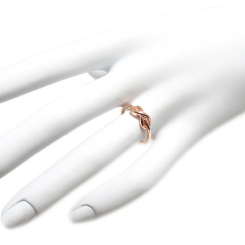 Elegant and Graceful Infinity Knot Ring in Rose Gold Sterling Silver. Wholesale Sterling Silver Rings. Hand