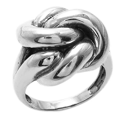 Modern interpretation of the classic love-knot ring. Extra twist. Wholesale Sterling Silver Rings. Diagonal Angle