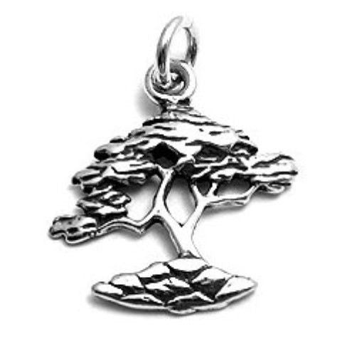 Bonsai Tree Charm. Sterling Silver