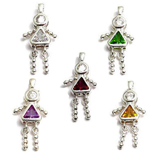 Beautiful and colorful birthstone charms of a bead girl. Wholesale Sterling Silver Charms. Main Photo.