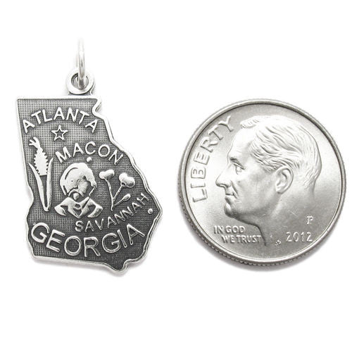 Georgia State Charm in Sterling Silver