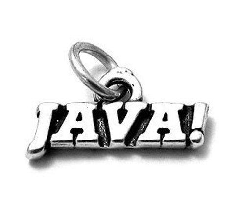 "Java!" Charm in Sterling Silver