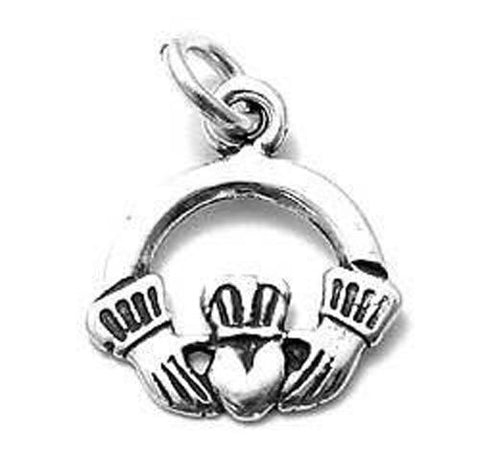 Irish Claddagh Charm. Sterling Silver