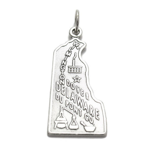 Delaware State Charm in Sterling Silver