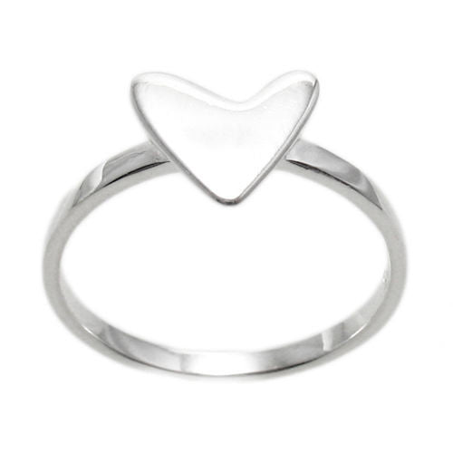 Stylized heart ring in modern minimalist style. Wholesale Sterling Silver Rings. Main photo.