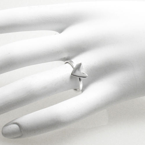 Stylized heart ring in modern minimalist style. Wholesale Sterling Silver Rings. On hand.