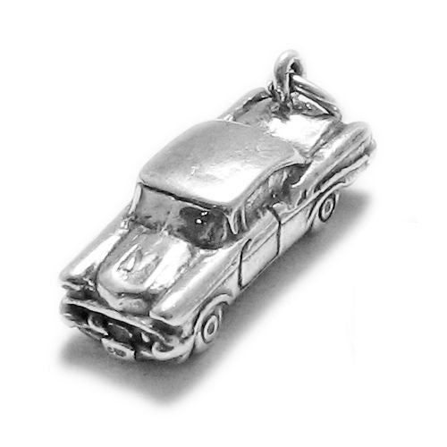 50's Hot Rod Charm in 3D. Sterling Silver