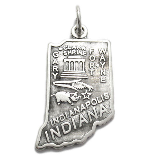 Indiana State Charm in Sterling Silver