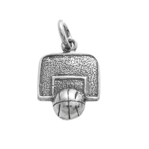 Basketball Hoop Charm in Sterling Silver