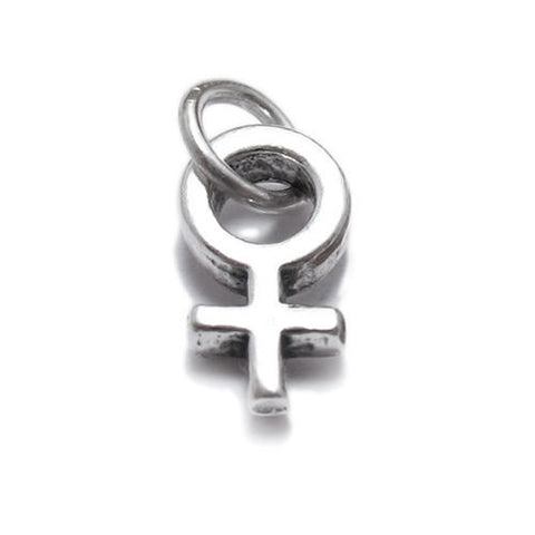 Female Venus Symbol Charm. Sterling Silver