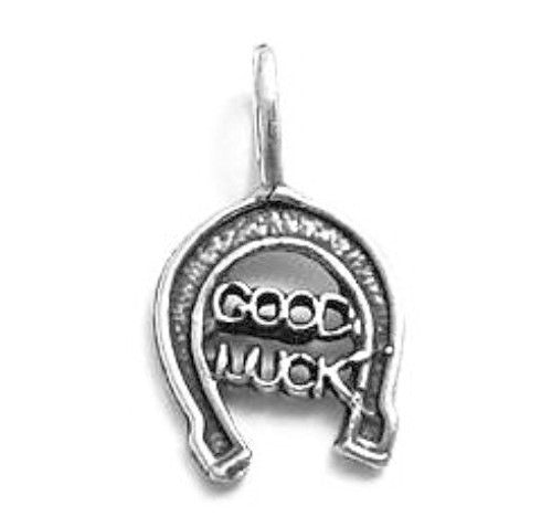 "Good Luck" Horseshoe Charm in Sterling Silver