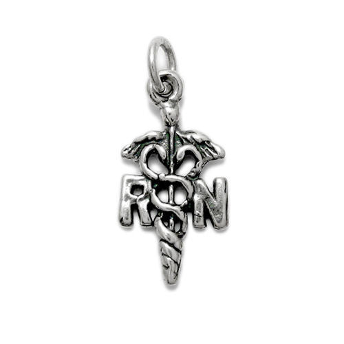 Registered Nurse (RN) Charm in Sterling Silver