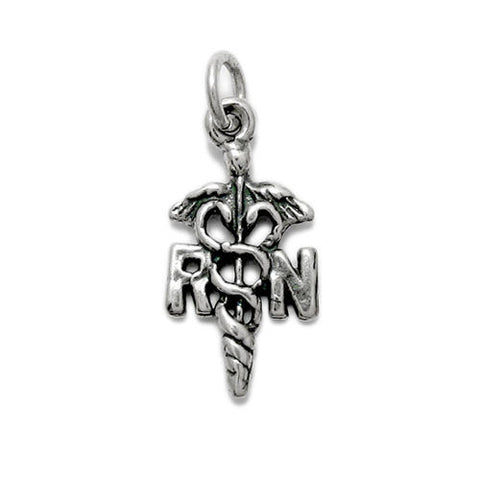 Registered Nurse (RN) Charm in Sterling Silver