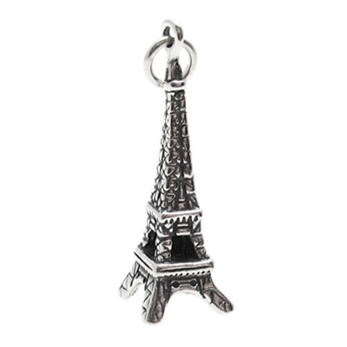 Eiffel Tower Charm in 3D. Sterling Silver