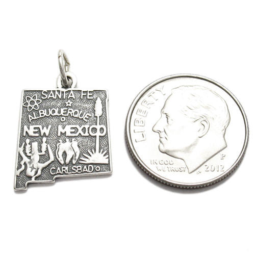 New Mexico State Charm in Sterling Silver