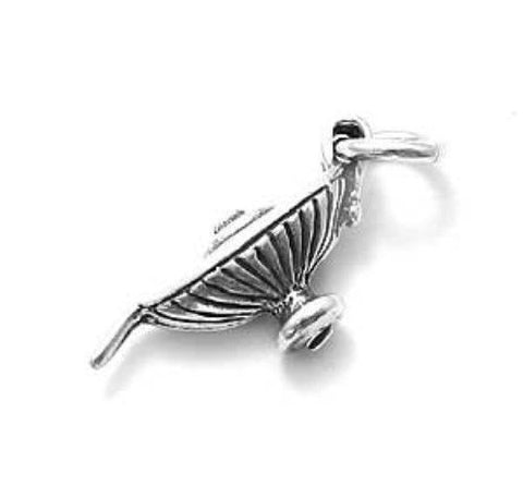 Aladdin's Magic Lamp Charm. Sterling Silver