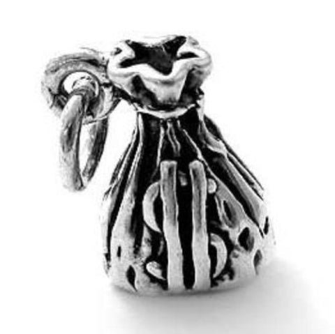 Money Bag Charm. Sterling Silver