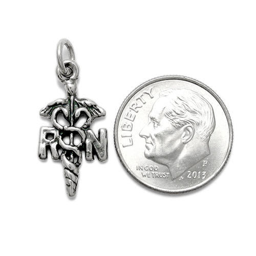 Registered Nurse (RN) Charm in Sterling Silver