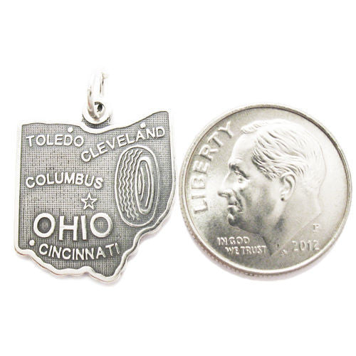 Ohio State Charm in Sterling Silver
