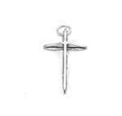 Needle Cross Charm in Sterling Silver