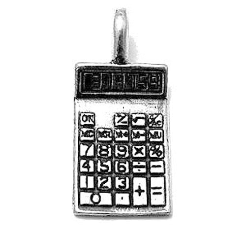 Calculator Charm. Sterling Silver