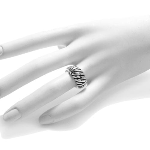 Classic shrimp ring with a modern twist, a beaded edge. Wholesale Sterling Silver Rings. On hand.