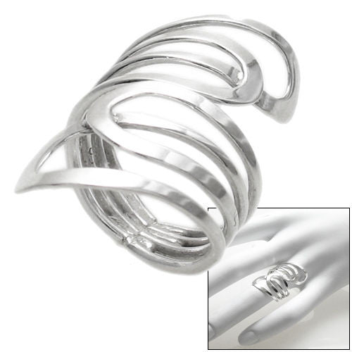 Beautiful modern wrap around ring with a butterfly wing motif. Wholesale Sterling Silver Rings. Combo photo.