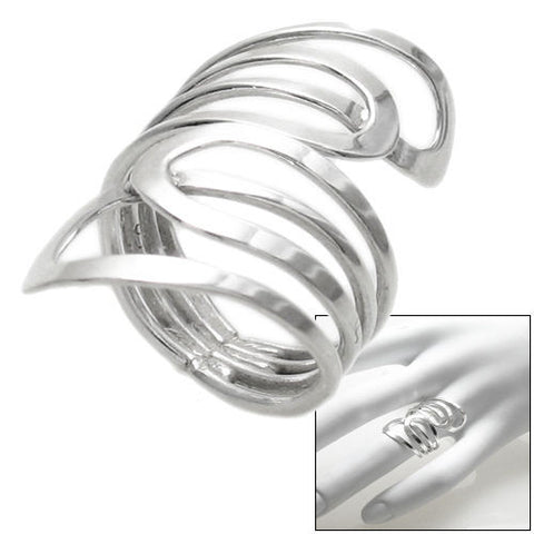 Beautiful modern wrap around ring with a butterfly wing motif. Wholesale Sterling Silver Rings. Combo photo.