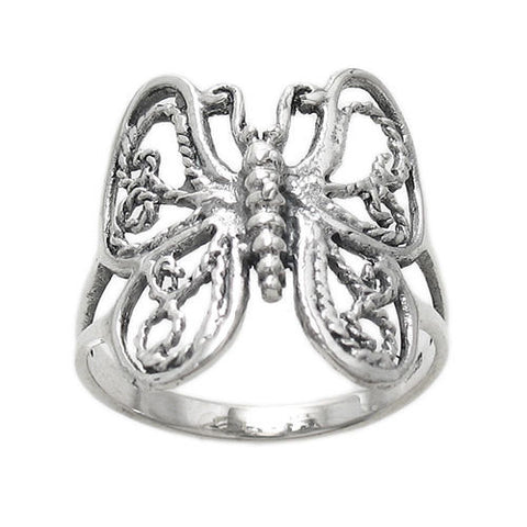 Beautifully detailed butterfly ring. Wholesale sterling silver rings. Main photo.