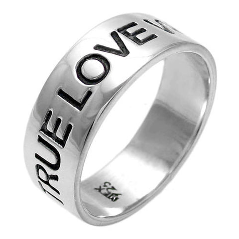 Promise ring with "True Love Waits" inscribed into the band. Wholesale Sterling Silver Rings. Main photo.