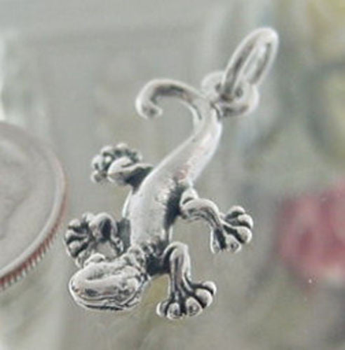 Gecko Charm in Sterling Silver.
