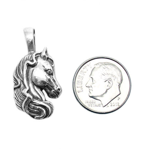 Horse Head Charm in Sterling Silver.