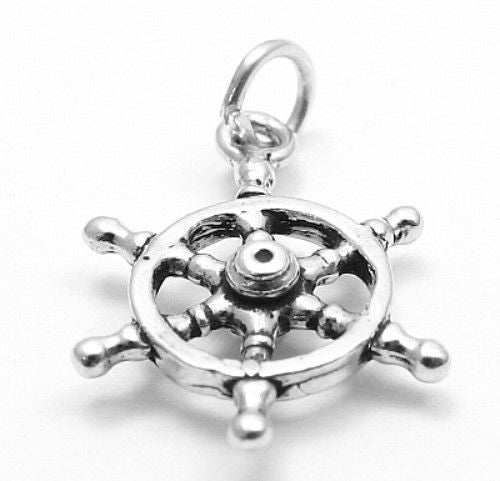 Skipper's Wheel Charm. Sterling Silver