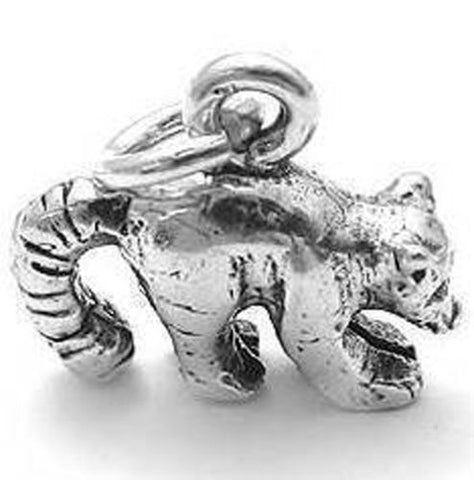 Raccoon Charm in 3D Sterling Silver.