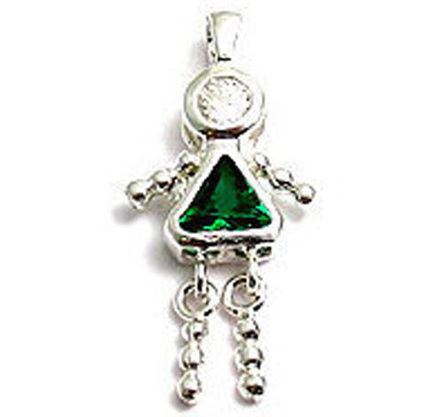 Beautiful and colorful birthstone charms of a bead girl. Wholesale Sterling Silver Charms. May.