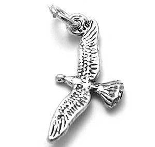 Sea Gull Charm in 3D. Sterling Silver.