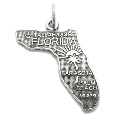 Florida State Charm in Sterling Silver